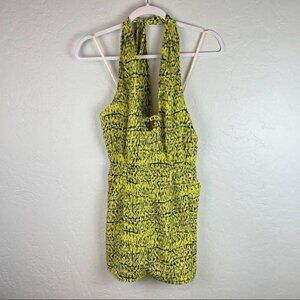 BCBGeneration Neon Lime Halter Neck Romper NWT New With Tags Women's Size‎ 0